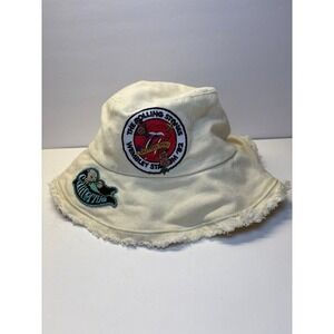 Vintage Hand Stitched Rolling Stones Bucket Hat, Fishing Hat